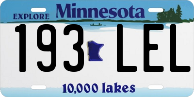 MN license plate 193LEL