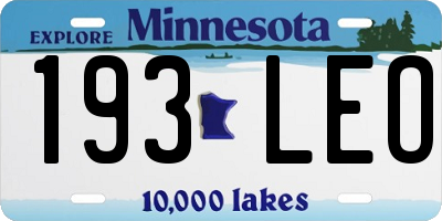MN license plate 193LEO