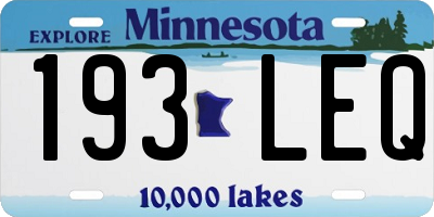 MN license plate 193LEQ