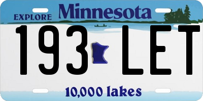 MN license plate 193LET