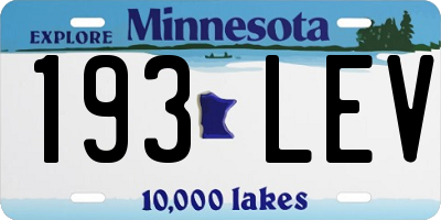 MN license plate 193LEV