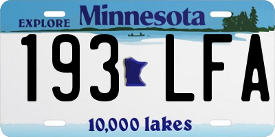 MN license plate 193LFA