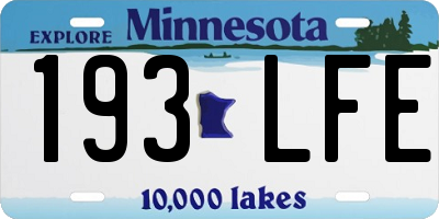 MN license plate 193LFE