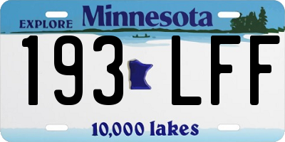 MN license plate 193LFF