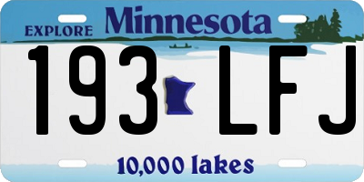 MN license plate 193LFJ
