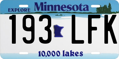 MN license plate 193LFK