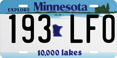 MN license plate 193LFO