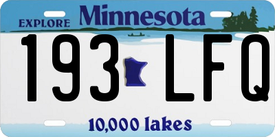 MN license plate 193LFQ