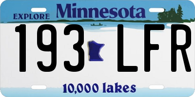 MN license plate 193LFR