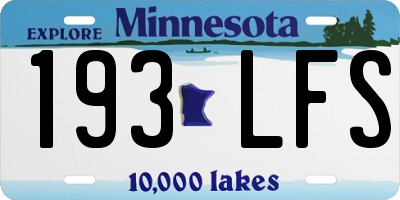 MN license plate 193LFS