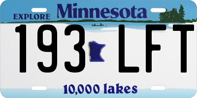 MN license plate 193LFT