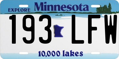MN license plate 193LFW