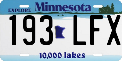 MN license plate 193LFX
