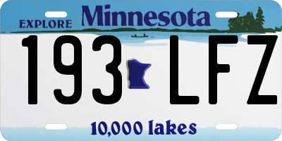 MN license plate 193LFZ