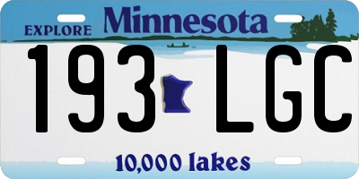 MN license plate 193LGC