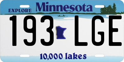 MN license plate 193LGE