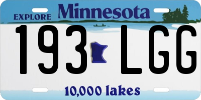 MN license plate 193LGG