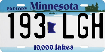 MN license plate 193LGH