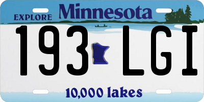 MN license plate 193LGI
