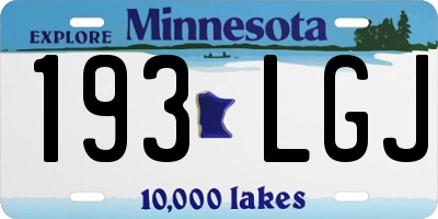MN license plate 193LGJ