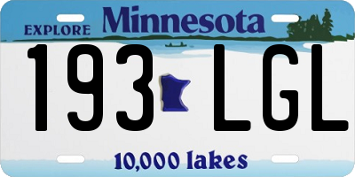 MN license plate 193LGL