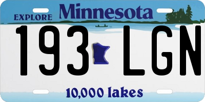 MN license plate 193LGN