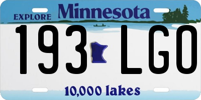 MN license plate 193LGO