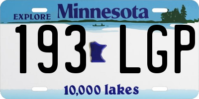 MN license plate 193LGP