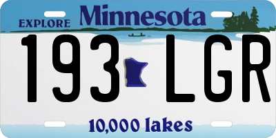 MN license plate 193LGR