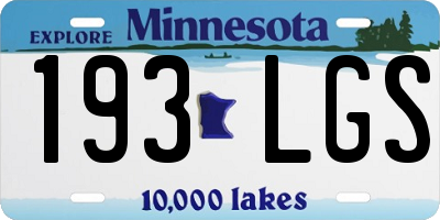 MN license plate 193LGS