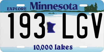 MN license plate 193LGV