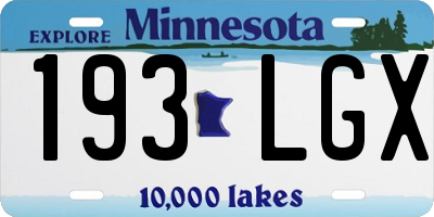MN license plate 193LGX