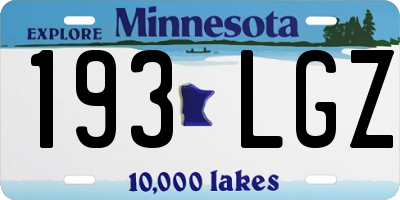MN license plate 193LGZ