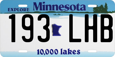 MN license plate 193LHB