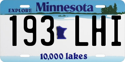 MN license plate 193LHI