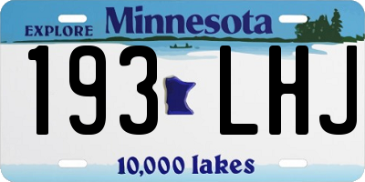 MN license plate 193LHJ