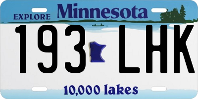 MN license plate 193LHK