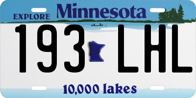 MN license plate 193LHL