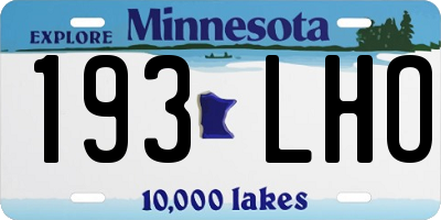 MN license plate 193LHO