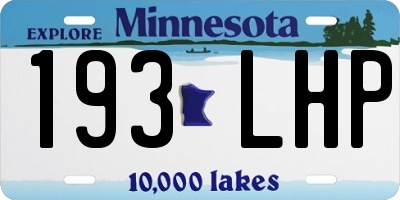 MN license plate 193LHP