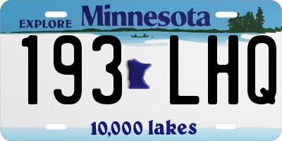 MN license plate 193LHQ