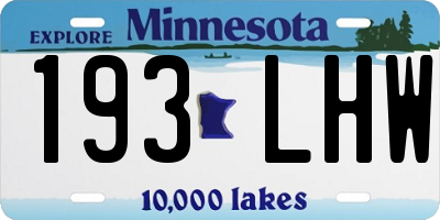 MN license plate 193LHW