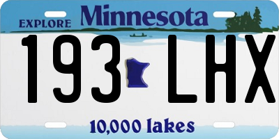 MN license plate 193LHX