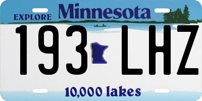 MN license plate 193LHZ