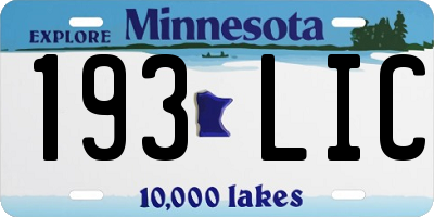 MN license plate 193LIC
