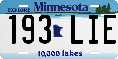 MN license plate 193LIE