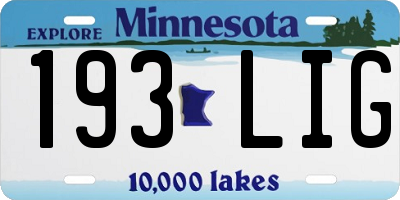 MN license plate 193LIG