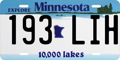 MN license plate 193LIH