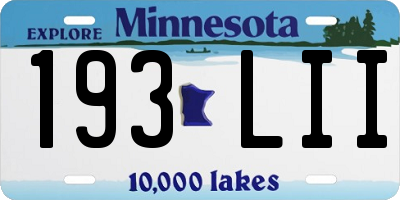 MN license plate 193LII