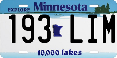 MN license plate 193LIM